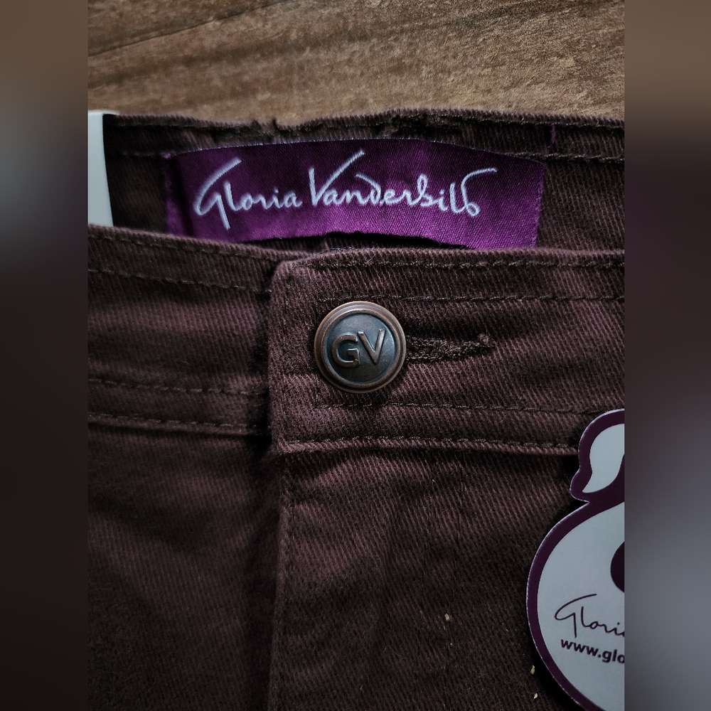 Gloria Vanderbilt Dark Brown Pants Classic Fit Stretch Size 10 Long Tall Size